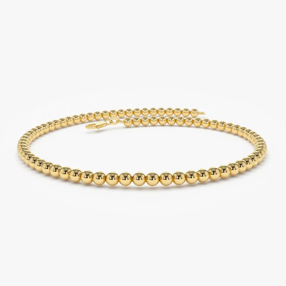 14k 2.5MM Beaded Bracelet