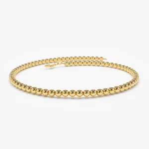 14k 2.5MM Beaded Bracelet