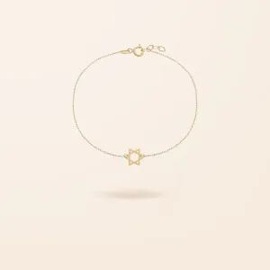 14K Gold Mini Star of David Bracelet