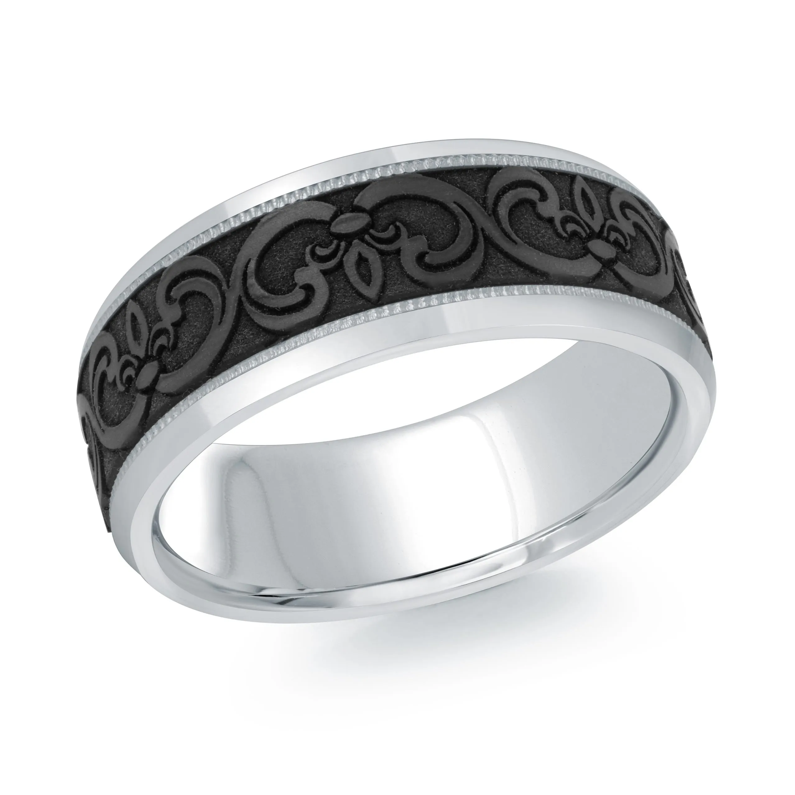 14K White Gold Ring from the Noir Collection by Malo - MRDA-139-8W