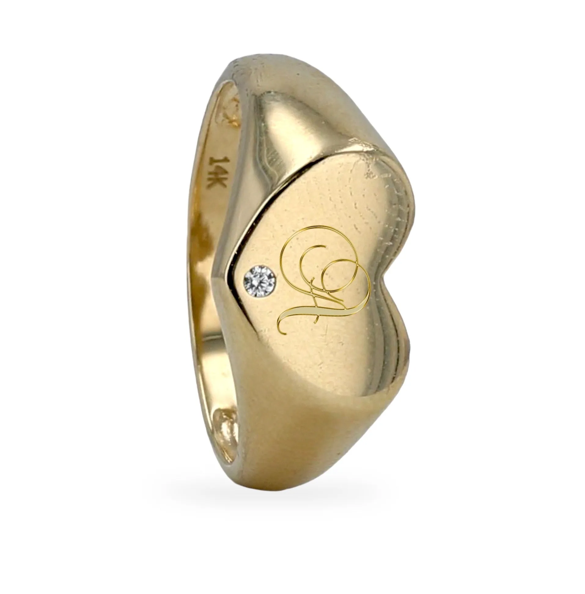 14K Yellow gold ID heart ring-226053