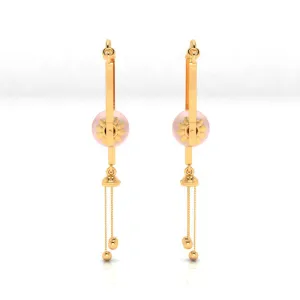 18k Gold Dangler Earrings With Very Unique Craftsmanship