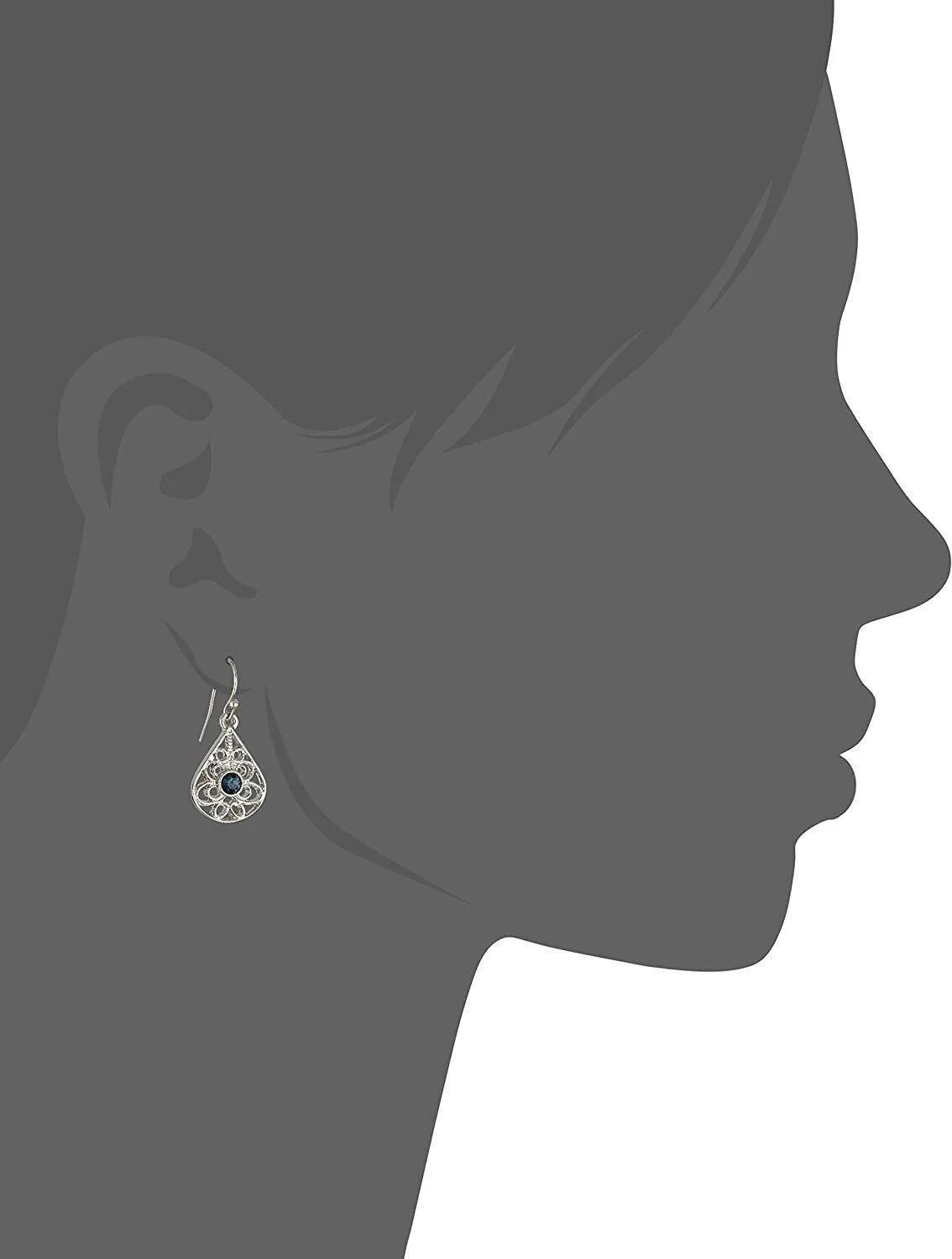 1928 Jewelry Petite Round Crystal Filigree Teardrop Earrings