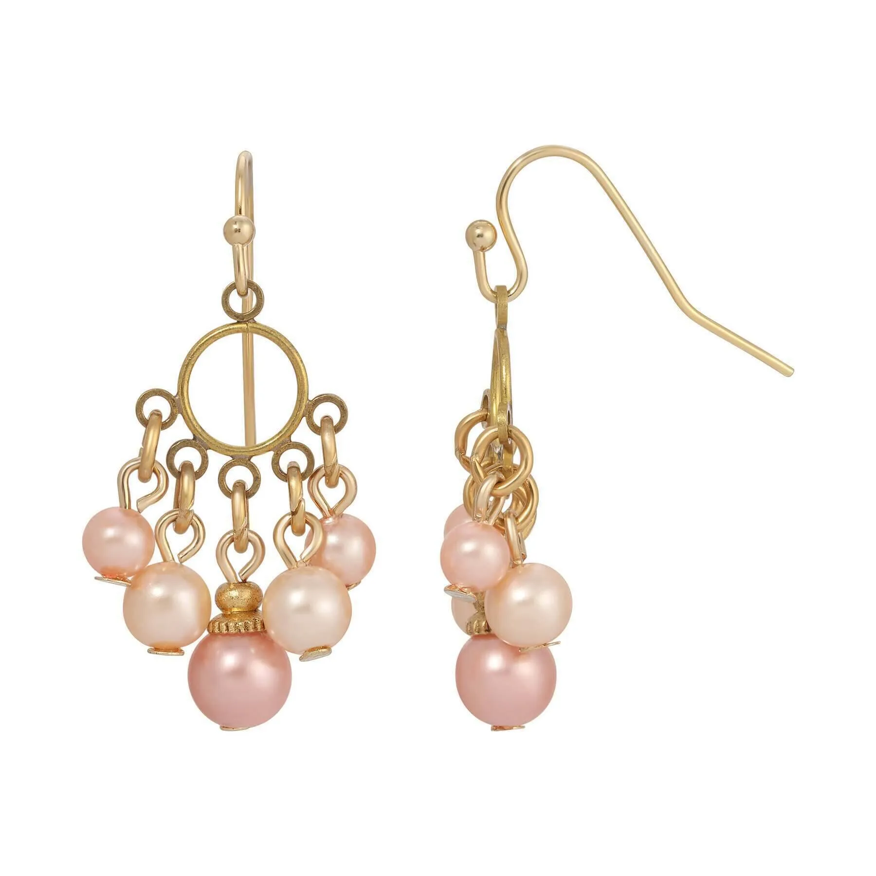 1928 Jewelry Rosabella Dangling Multicolor Faux Pearl Earrings