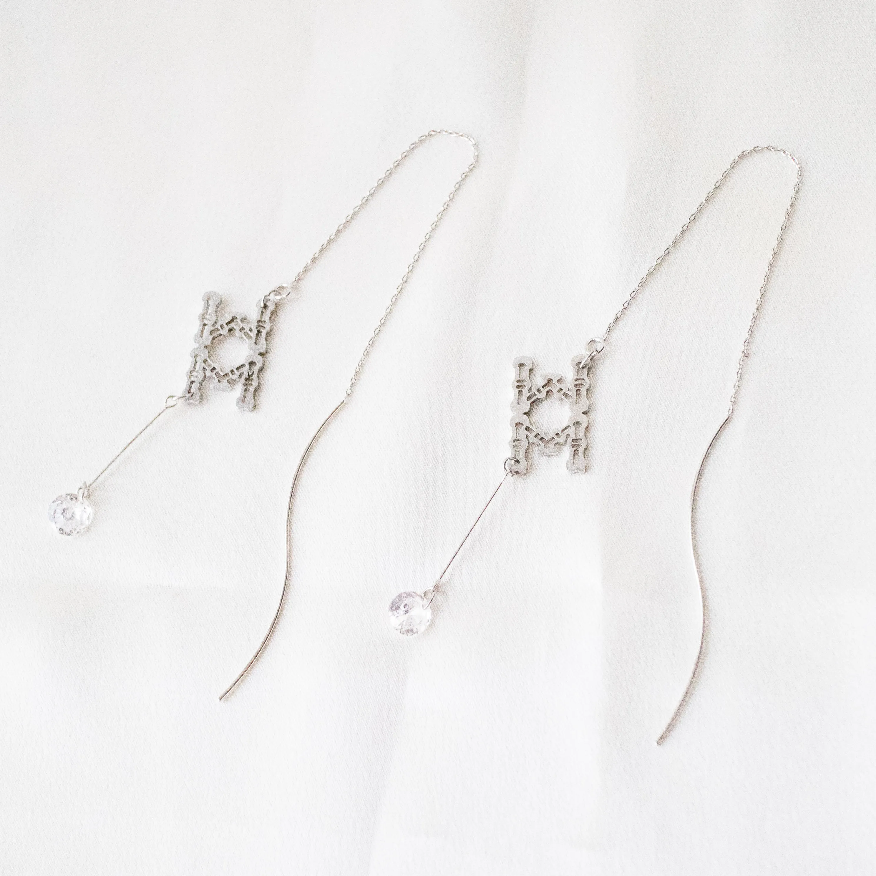 8-bamboos chain earrings