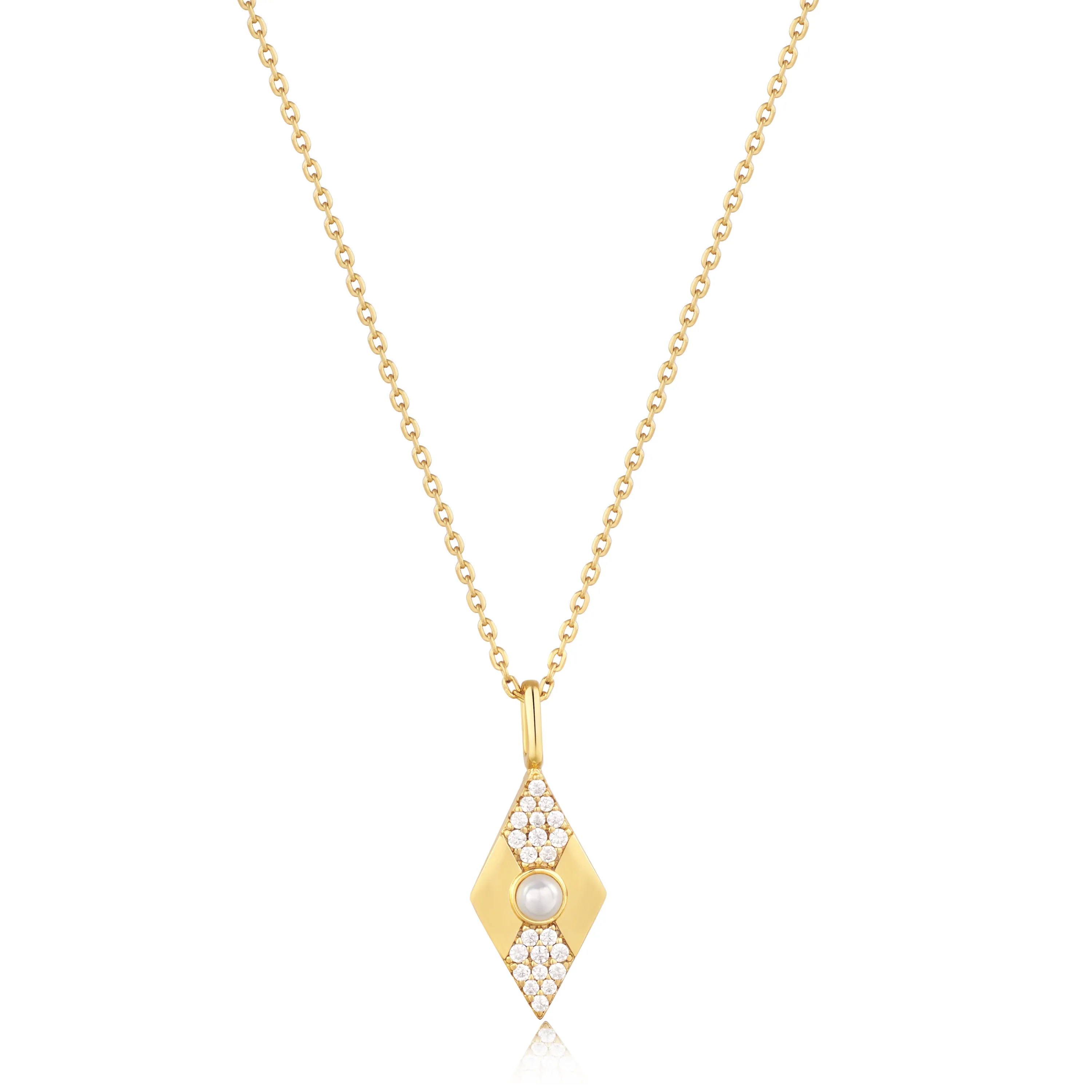 Ania Haie Gold Pearl Geometric Pendant Necklace