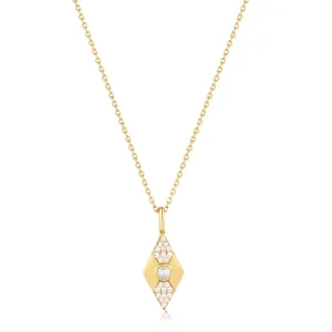 Ania Haie Gold Pearl Geometric Pendant Necklace