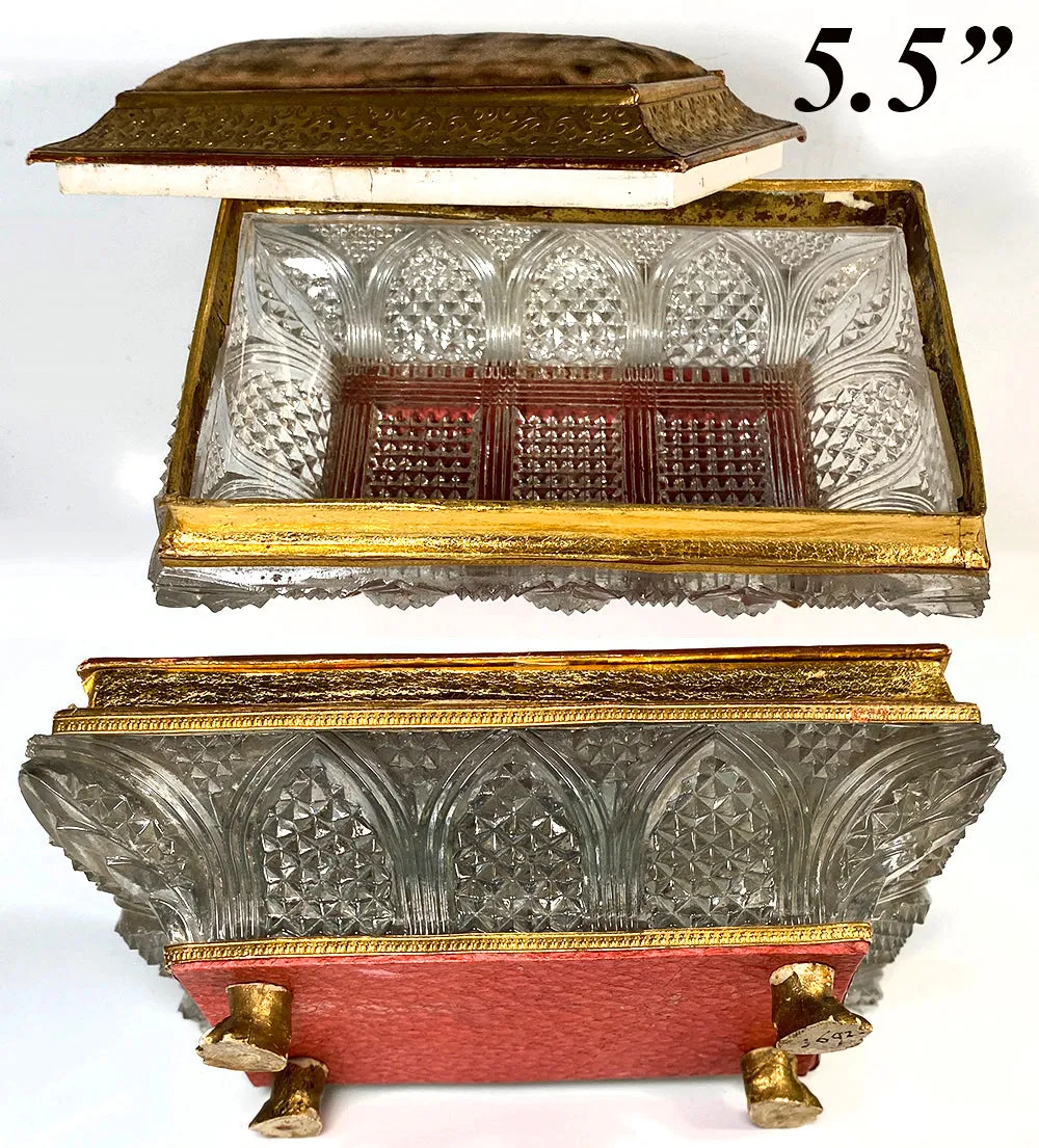 Antique French Empire Chocolatier's of Confectioner's Presentation Box, Crystal Casket, c.1810