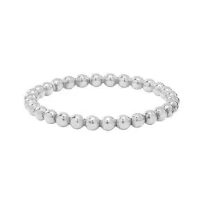 Beaded Stackable Ring - Silver