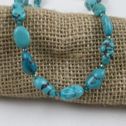 Blue Turquoise Nugget Necklace