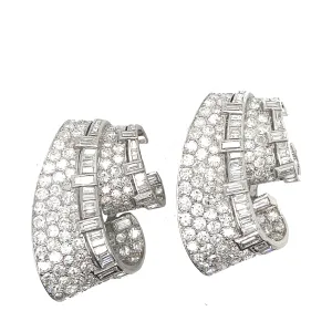 Boucheron platinum and diamond double clips brooch