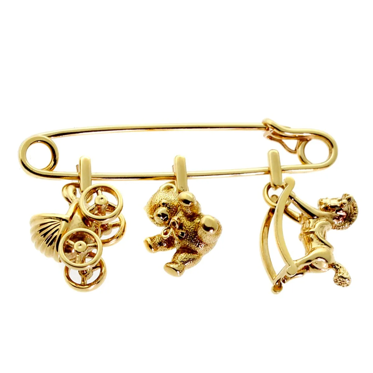 Cartier Gold Safety Pin Gold Brooch