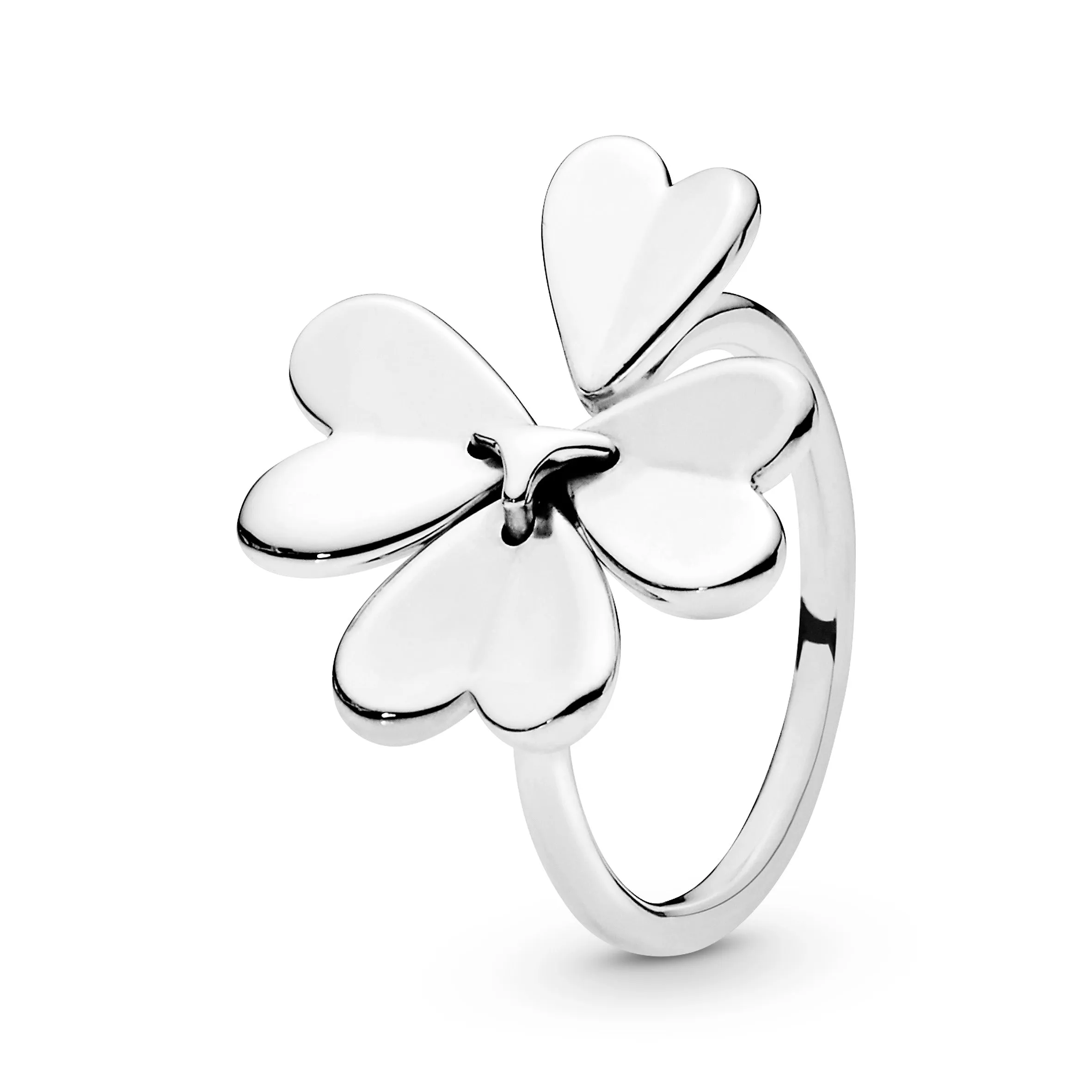 Clover silver open ring