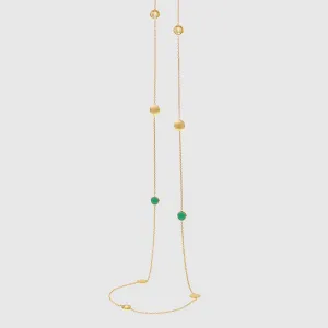 Como Citrine, Chrysoprase & Yellow Gold Vermeil Long Necklace