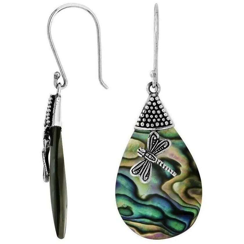 Dragon Fly Abalone Earrings