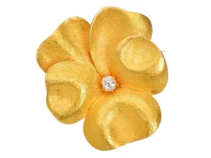 Edwardian Gold Pansy Flower Brooch