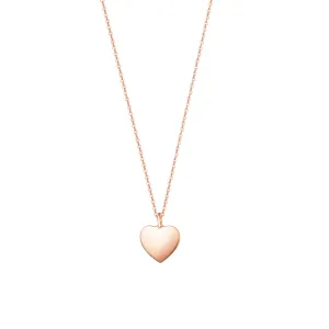 FANCIME Polished Heart 14K Rose Gold Necklace