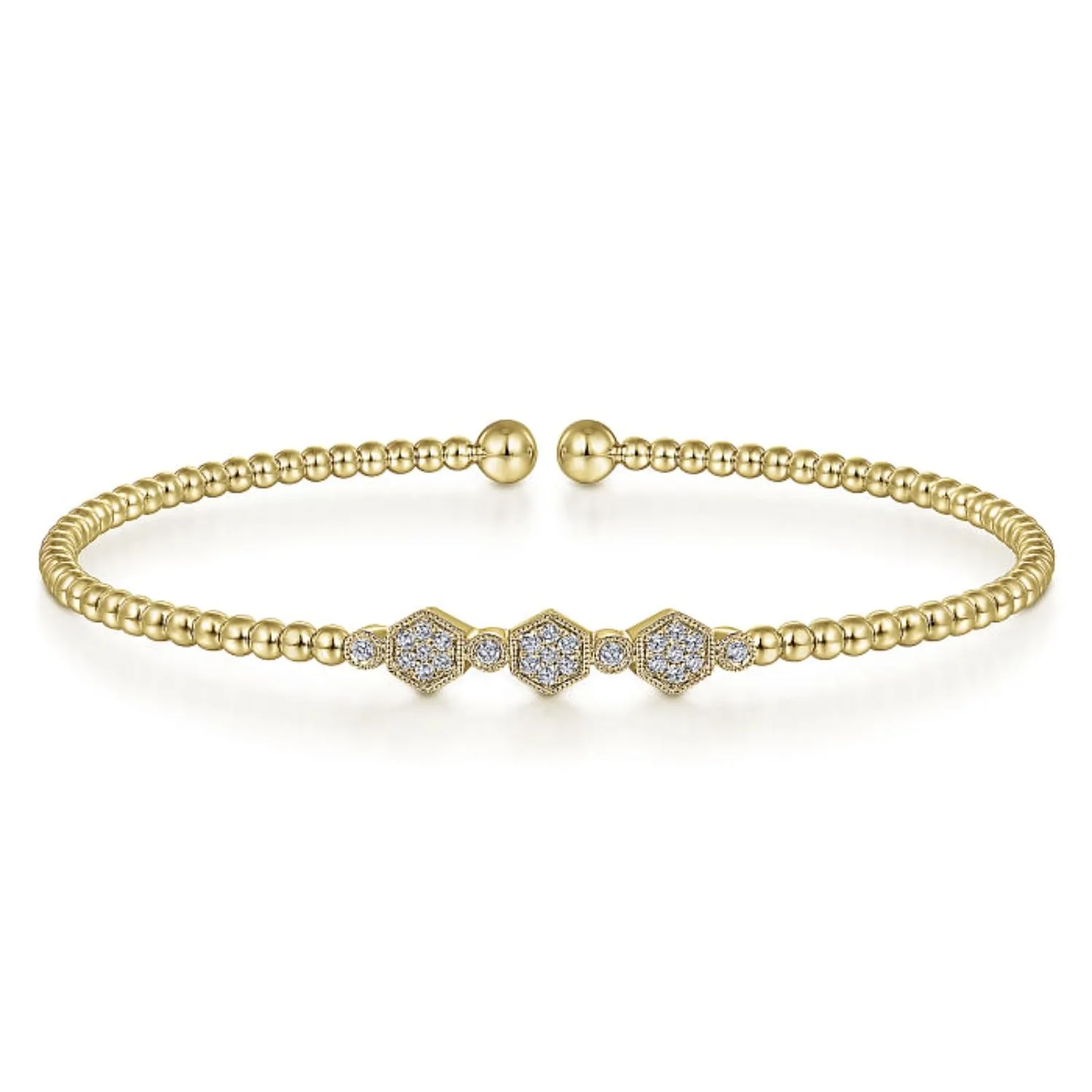 Gabriel & Co. Bujukan Hexagon Station Flexible Diamond Bangle Bracelet