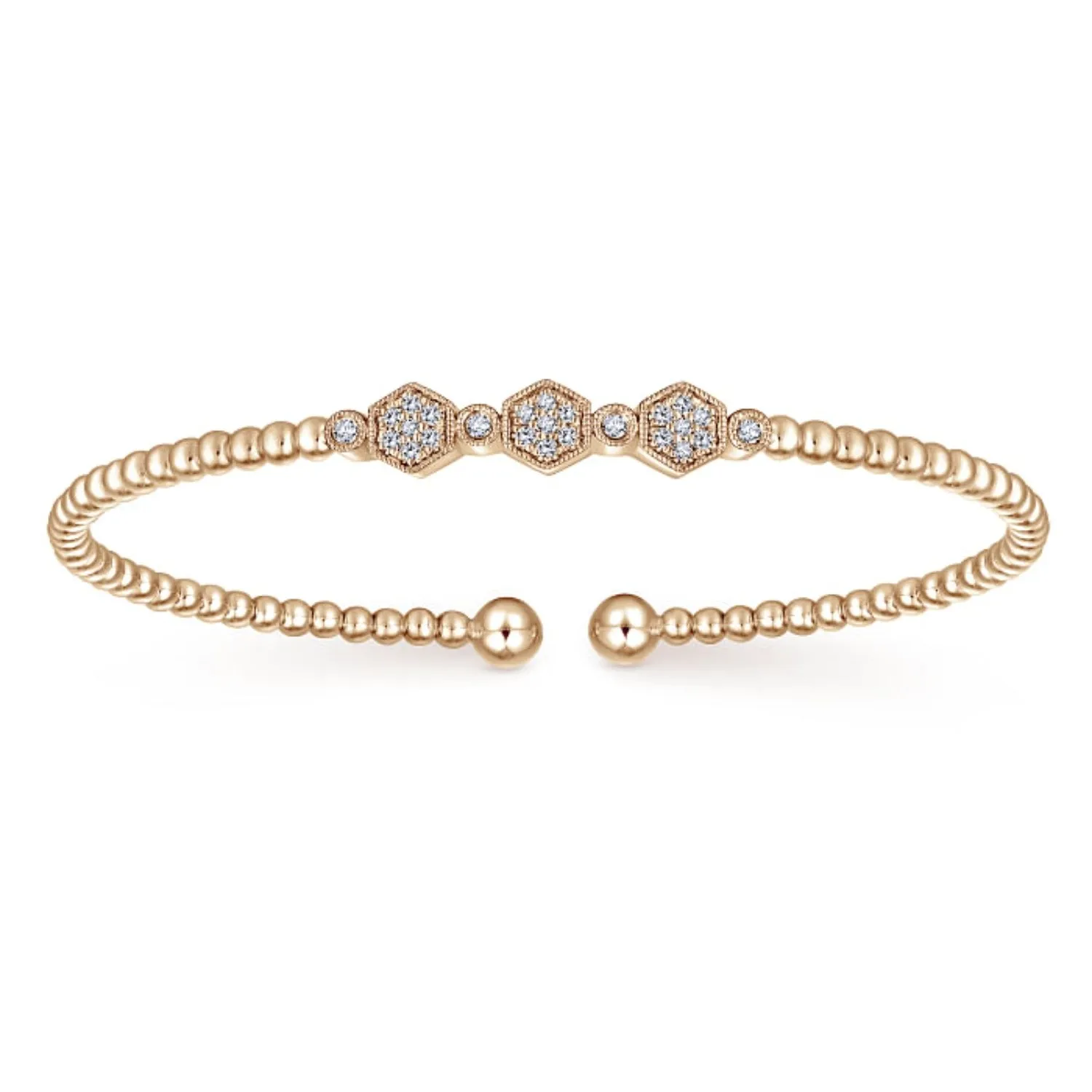 Gabriel & Co. Bujukan Hexagon Station Flexible Diamond Bangle Bracelet