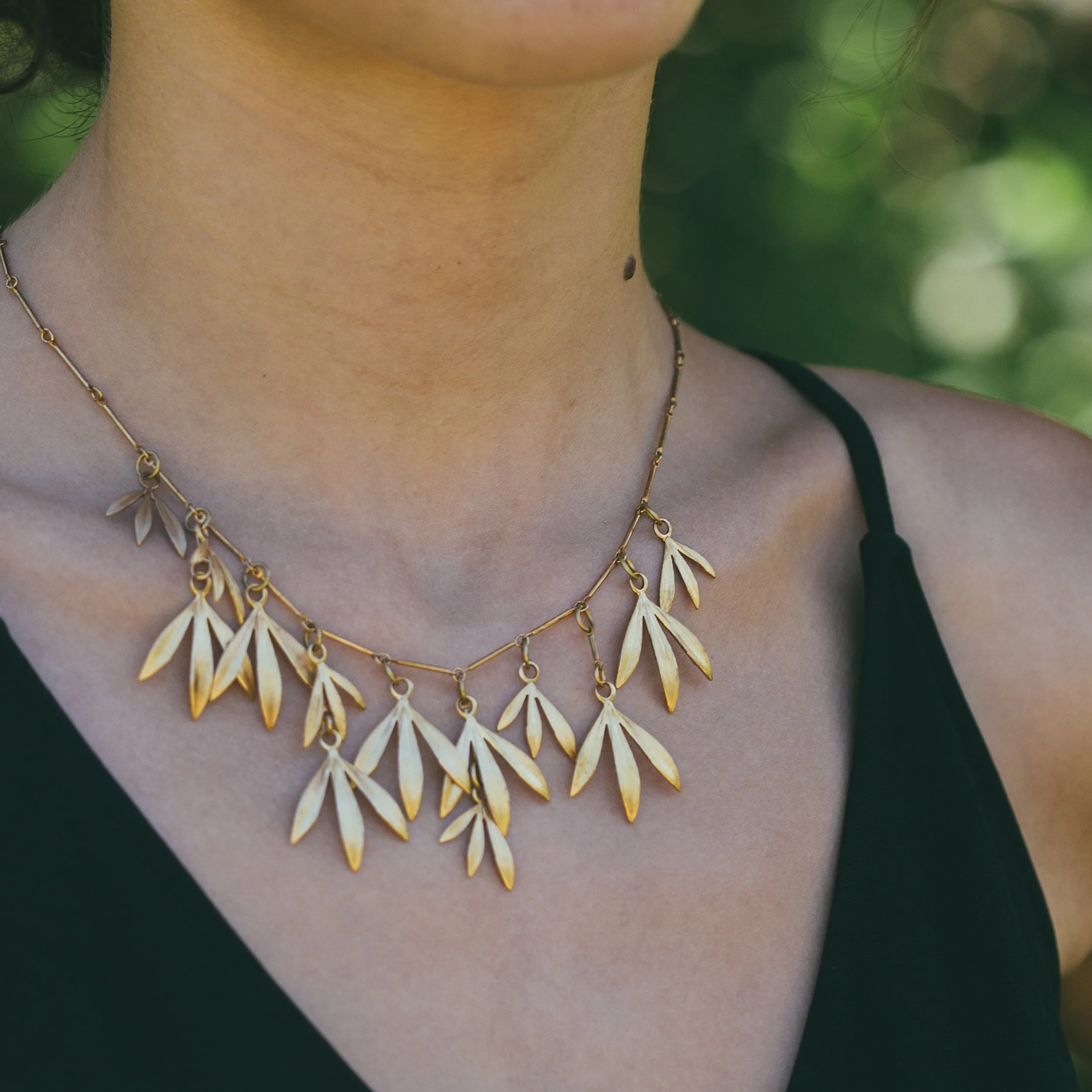 Gold Bamboo Necklace