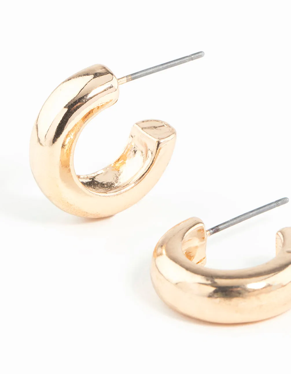 Gold Chubby Huggie Hoop Earrings