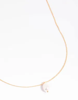 Gold Freshwater Pearl Necklace