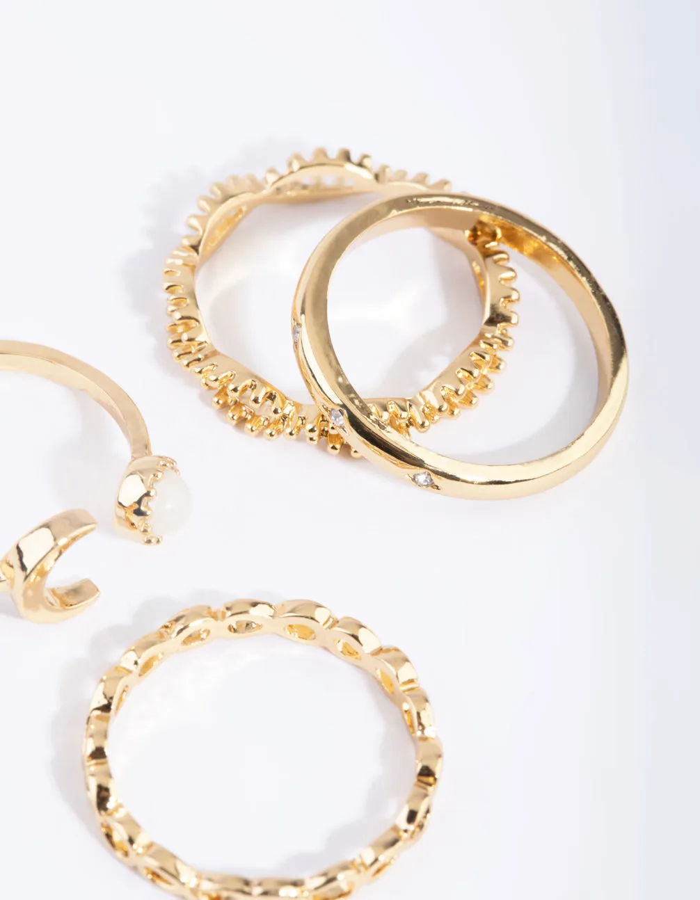 Gold Moon Ring 4-Pack