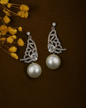 Gold Plated With Cz Unique Stud Earring For Women