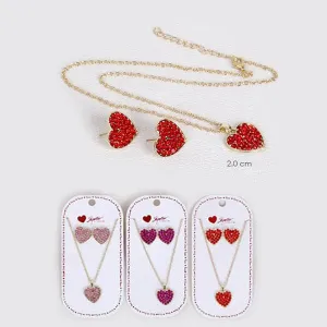 Heart Shape Shinny Necklace Set 2344 (12 units)