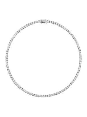 Kate Round Cut, Lab White Sapphire Silver Rivière Necklace