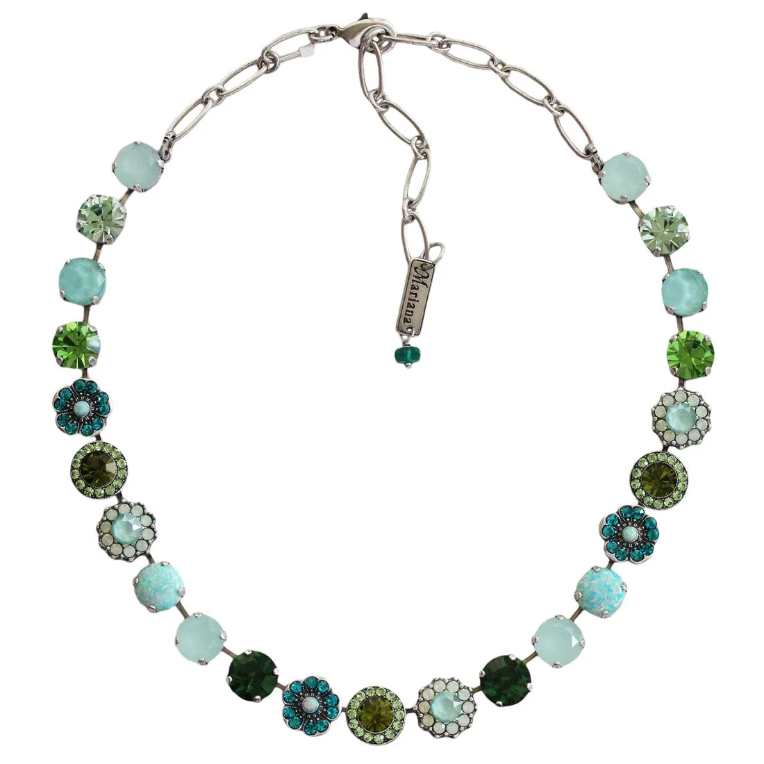 Mariana "Fern" Silver Plated Lovable Mixed Element Crystal Necklace, 3045/1SO2 M2143