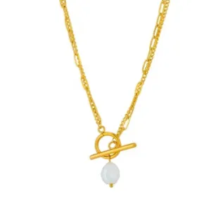 OT Clasp Pearl Pendant Necklace