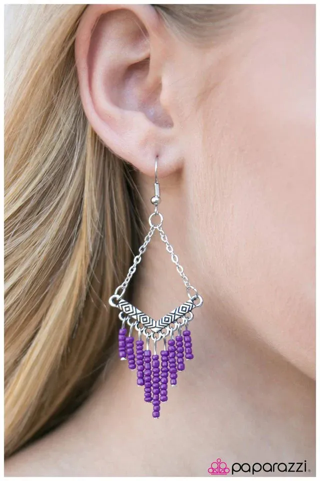 Paparazzi Earring ~ Wind Walker - Purple