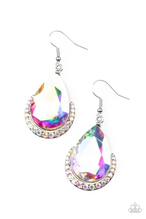 Paparazzi Mega Marvelous - Multi Iridescent Earrings