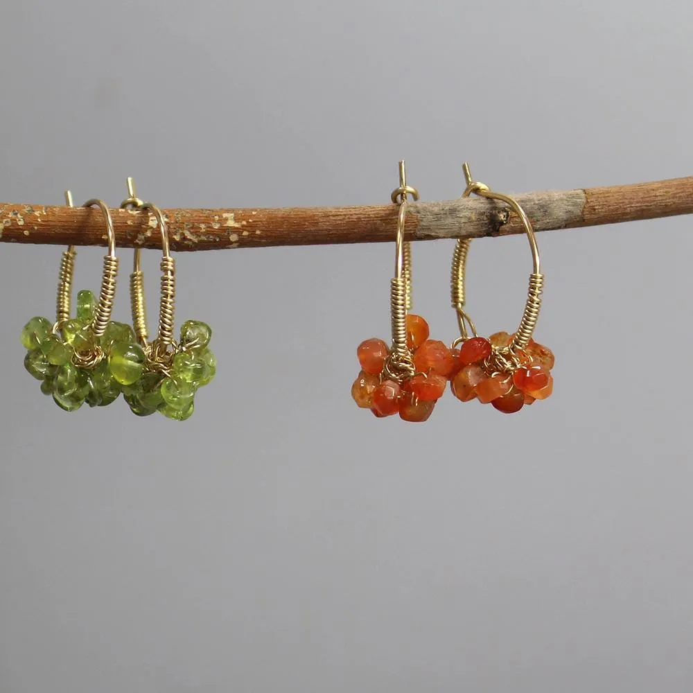 Peridot Bouquet Hoop Earrings