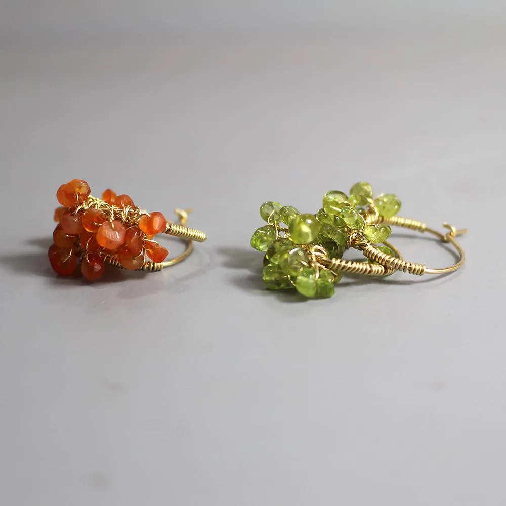 Peridot Bouquet Hoop Earrings