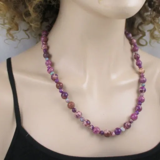 Purple Gemstone Classic Necklace Long Handcrafted Necklace