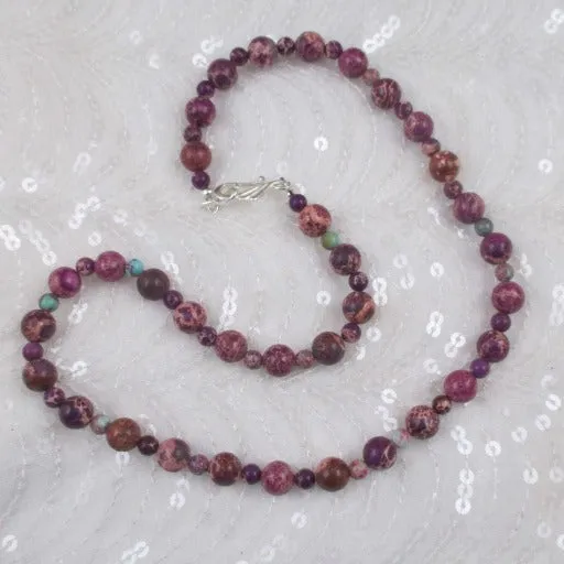 Purple Gemstone Classic Necklace Long Handcrafted Necklace