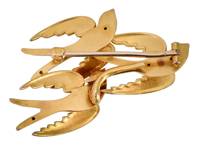 Returning Home - Riker Bros. Swallows Brooch