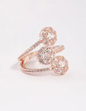 Rose Gold Round Triple Tier Ring