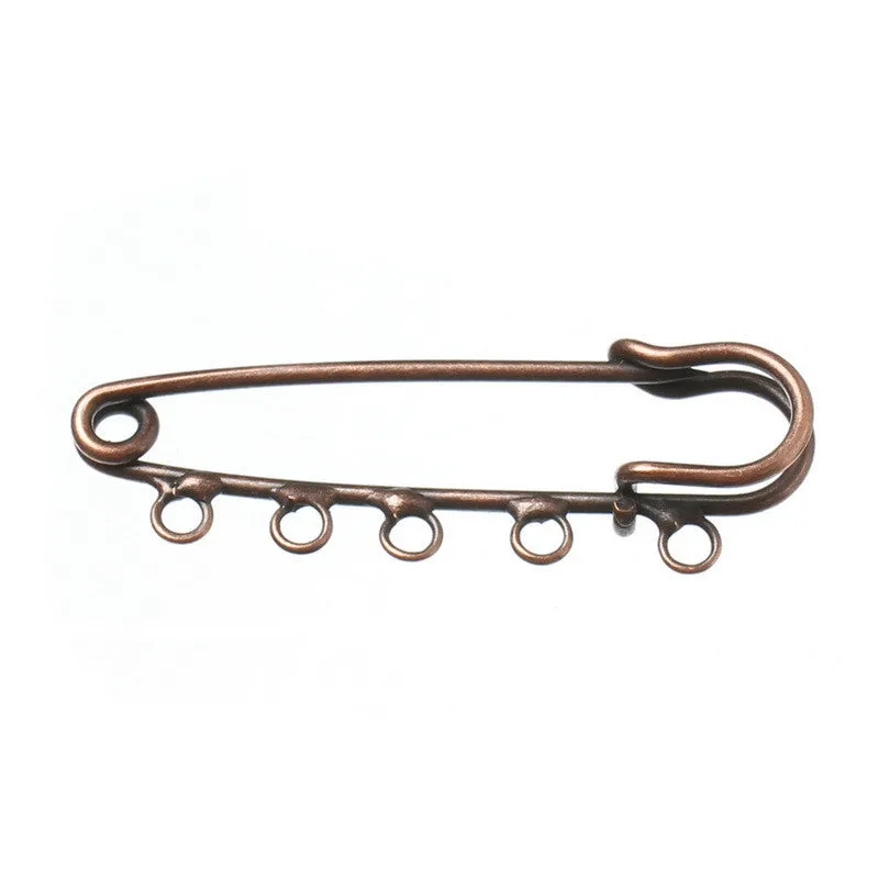 Sexy Sparkles 10 Pcs Safety Brooches Pins Antique Copper 5 Loops 2"