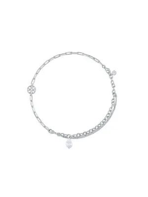 Signature Double Chain Necklace (White)