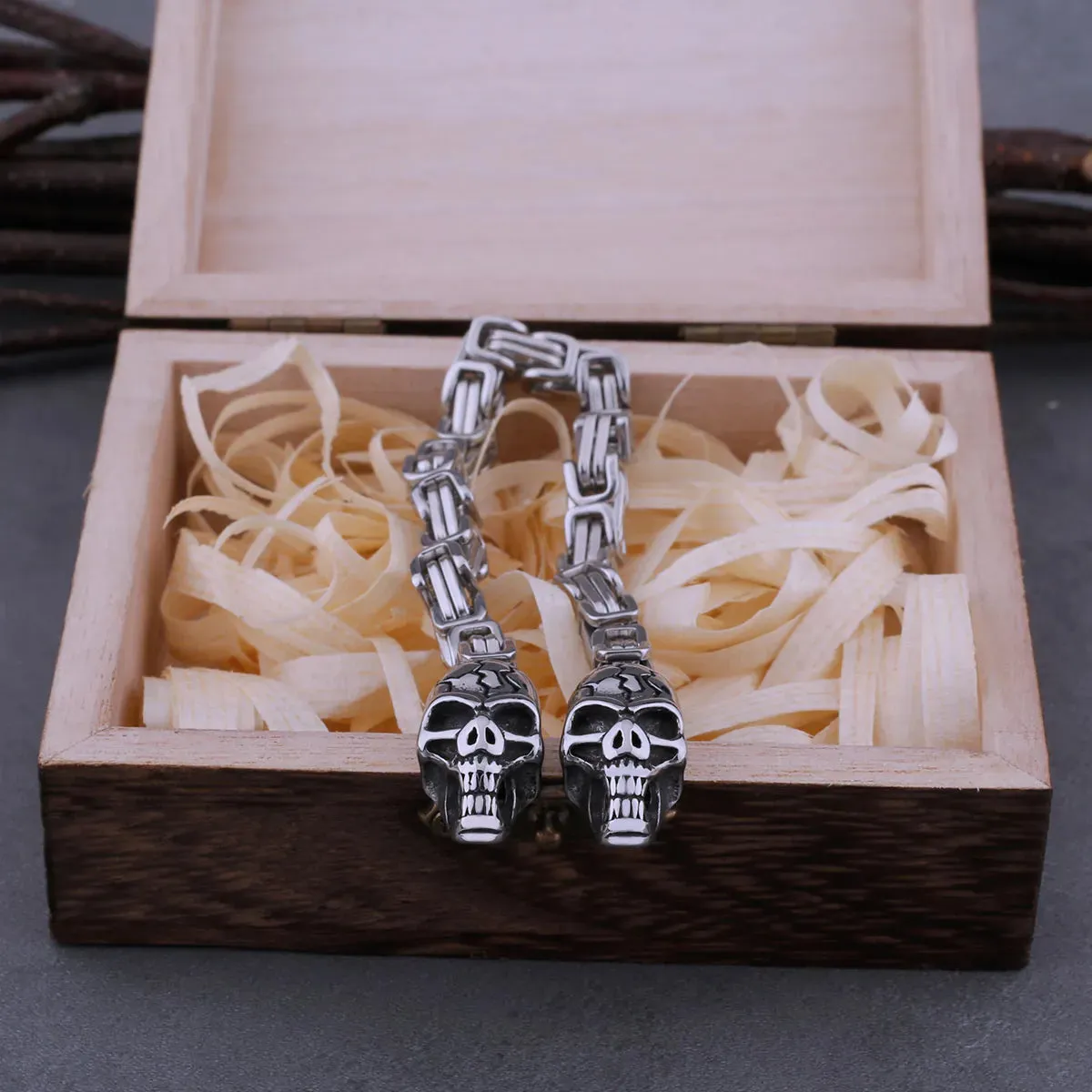 Skull Fashion Rock Hip Hop Wild Biker Viking Bracelet