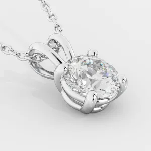 Stellar scintillation Natural Diamond Solitaire Pendant with a White Necklace