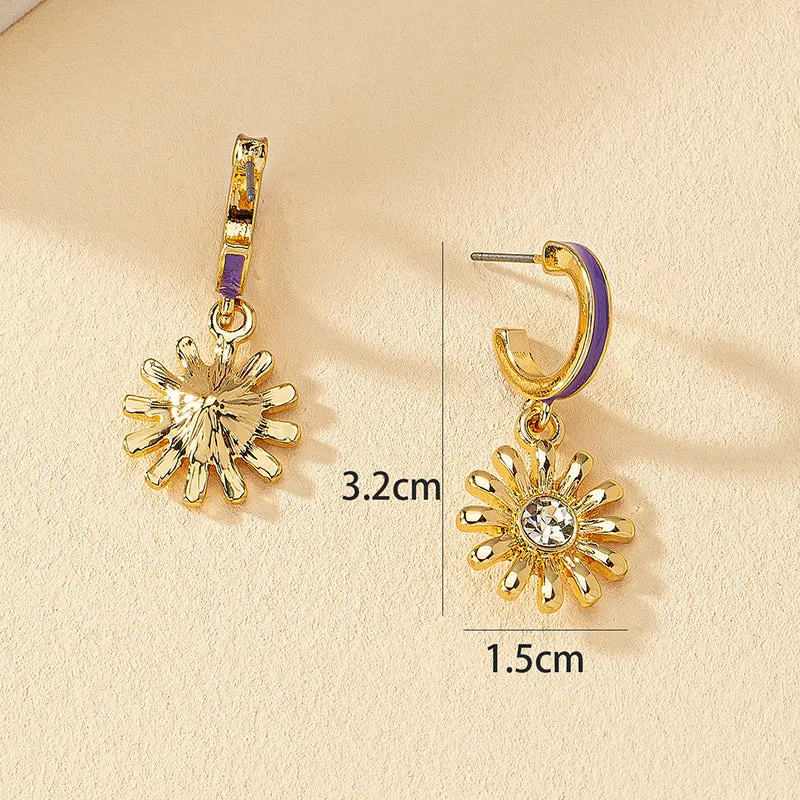 Sunflower Sunburst Earrings - Unique European Design Concept