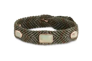 The Brave One Rose Gold Aquaprase olive toned macramé