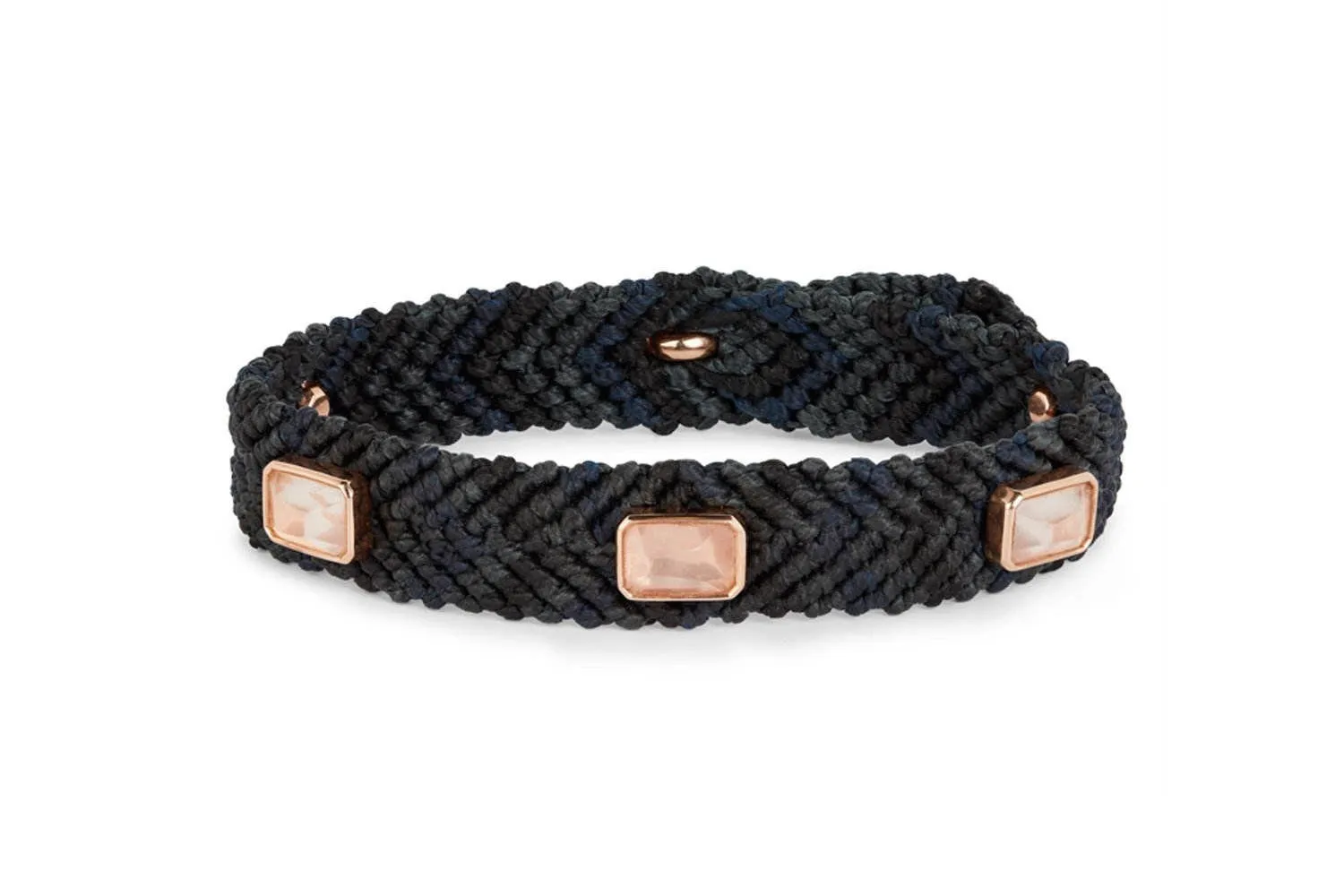 The unconditional rose gold rose quartz midnight blue macramé