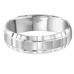 Tri-block Beveled Edge 6mm Wedding Ring