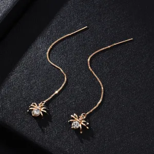 Unique Long Chain Spider Earrings