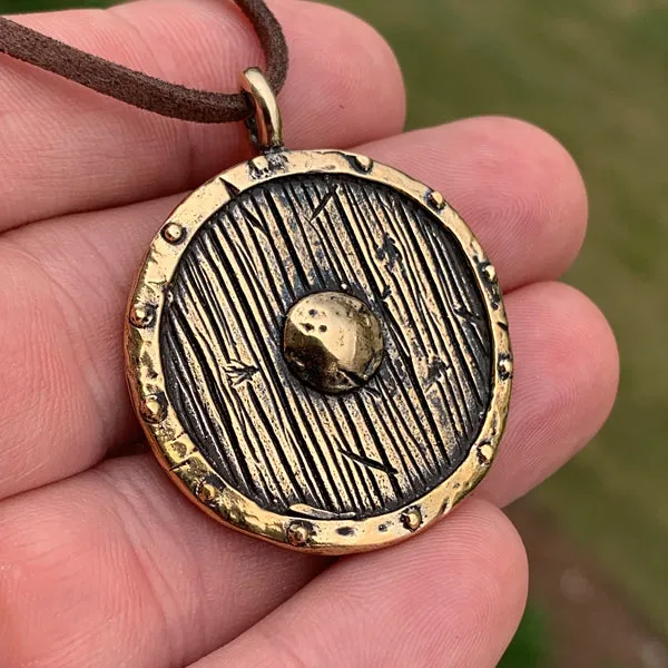 Viking Shield Pendant - Bronze or Silver